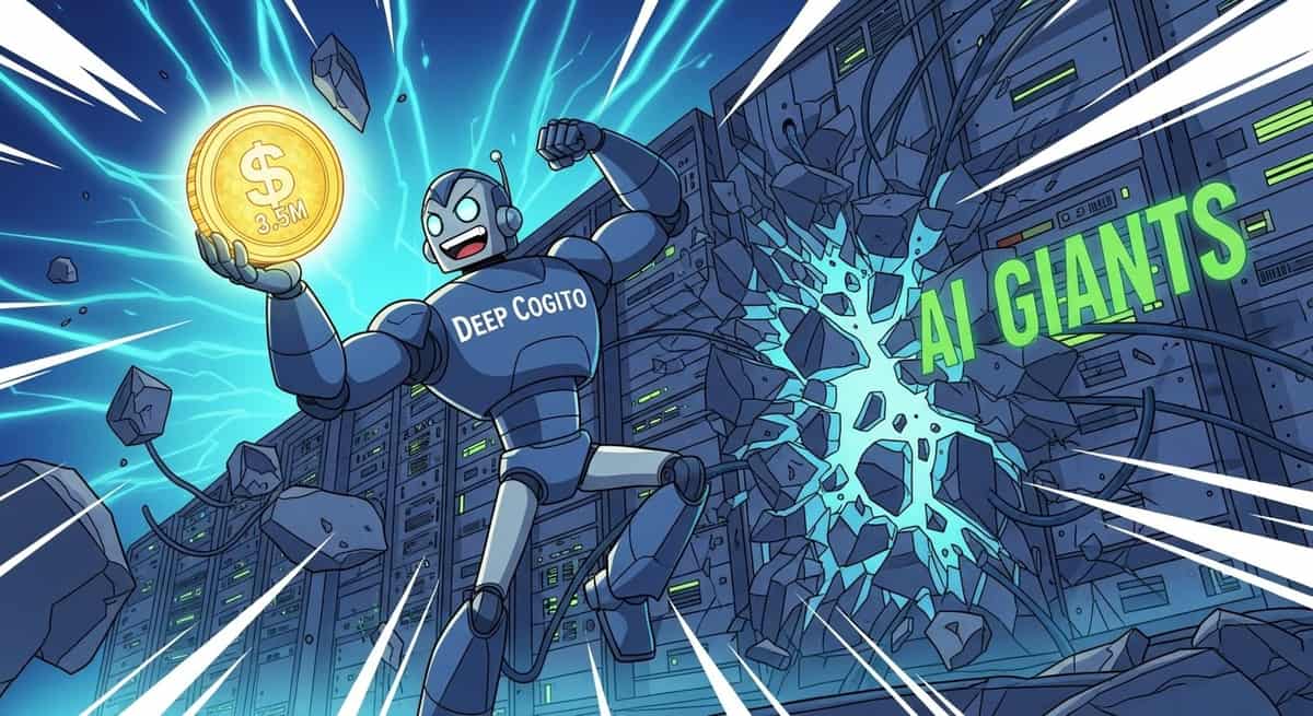 Background image for "Deep Cogito's $3.5M Breakthrough Challenges AI Giants"