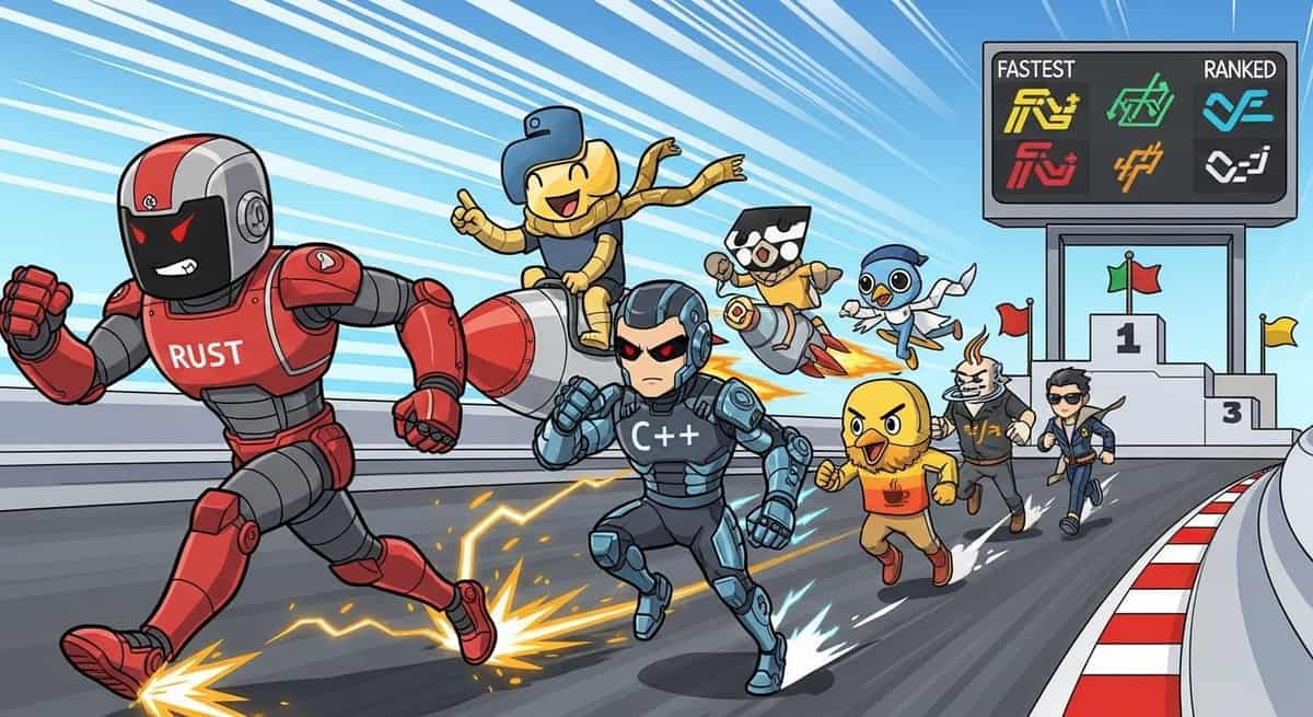 Background image for "Fast Programming Languages 2025: Speed Champions Ranked"