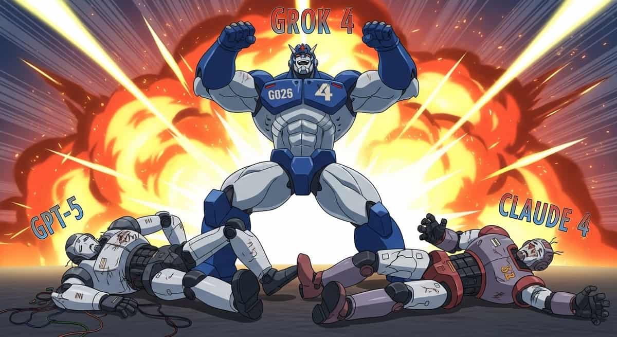 Background image for "Grok 4 Benchmark Battle: xAI Crushes GPT-5 and Claude 4"