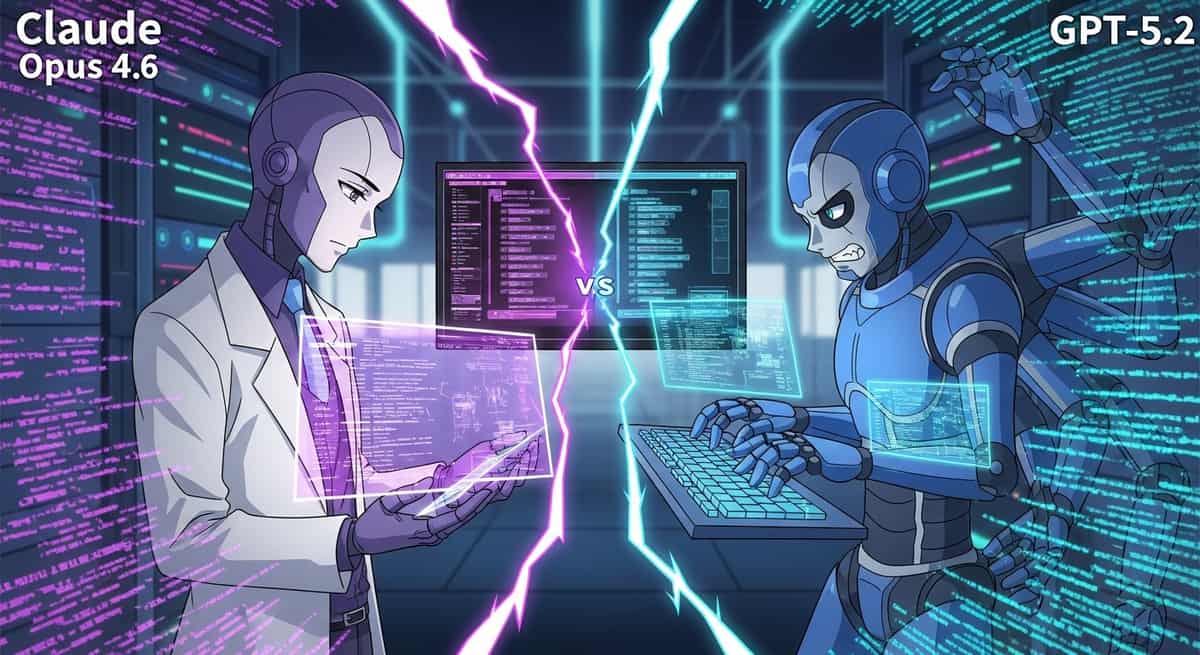 Background image for "Claude Opus 4.6 vs GPT-5.2: Agentic Coding Tests"