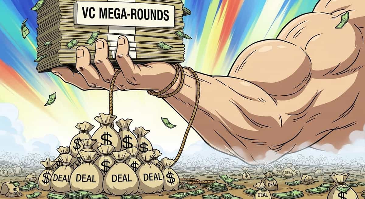 VC Mega-Rounds Dominate: 40% Goes to Just 10 Deals