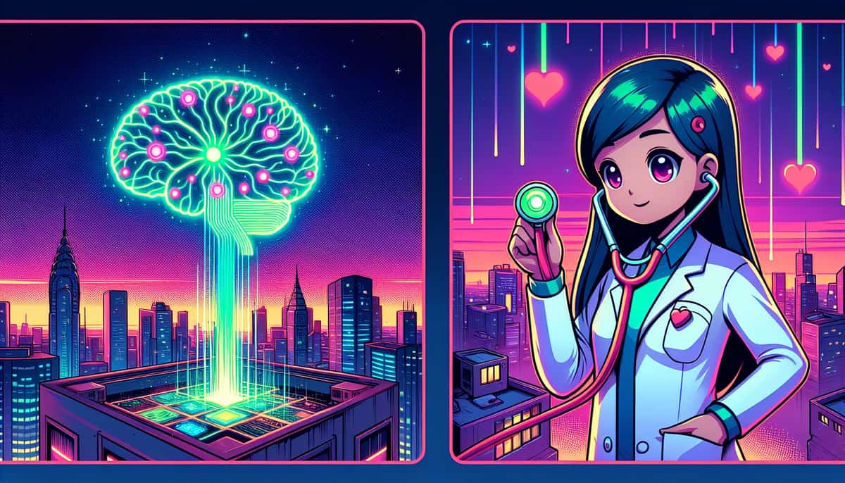 Chart comparing AI diagnostic accuracy versus human doctors