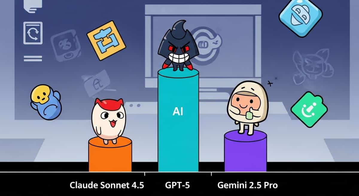 Bar chart comparing Claude Sonnet 4.5, GPT-5, and Gemini 2.5 Pro performance on OSWorld computer use benchmark