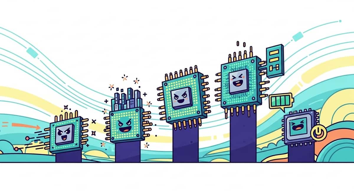 Comparison chart of different edge AI processors