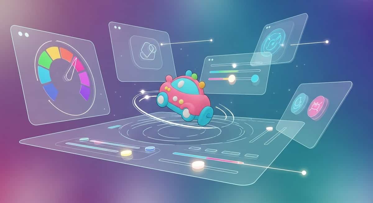 Modern 3D interface showing interactive product visualization