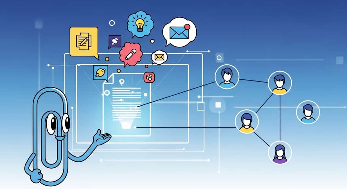 Microsoft Copilot interface showing AI-powered document creation and collaboration features
