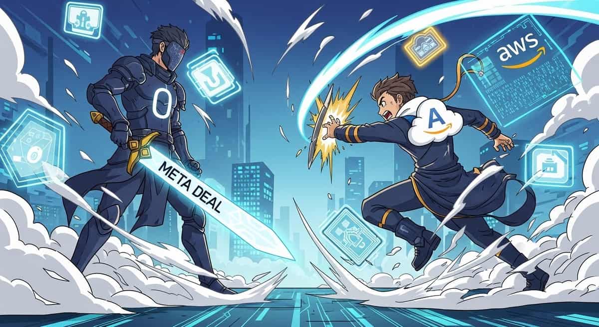 Background image for "Oracle vs AWS AI Cloud Battle: $20B Meta Deal Analysis"