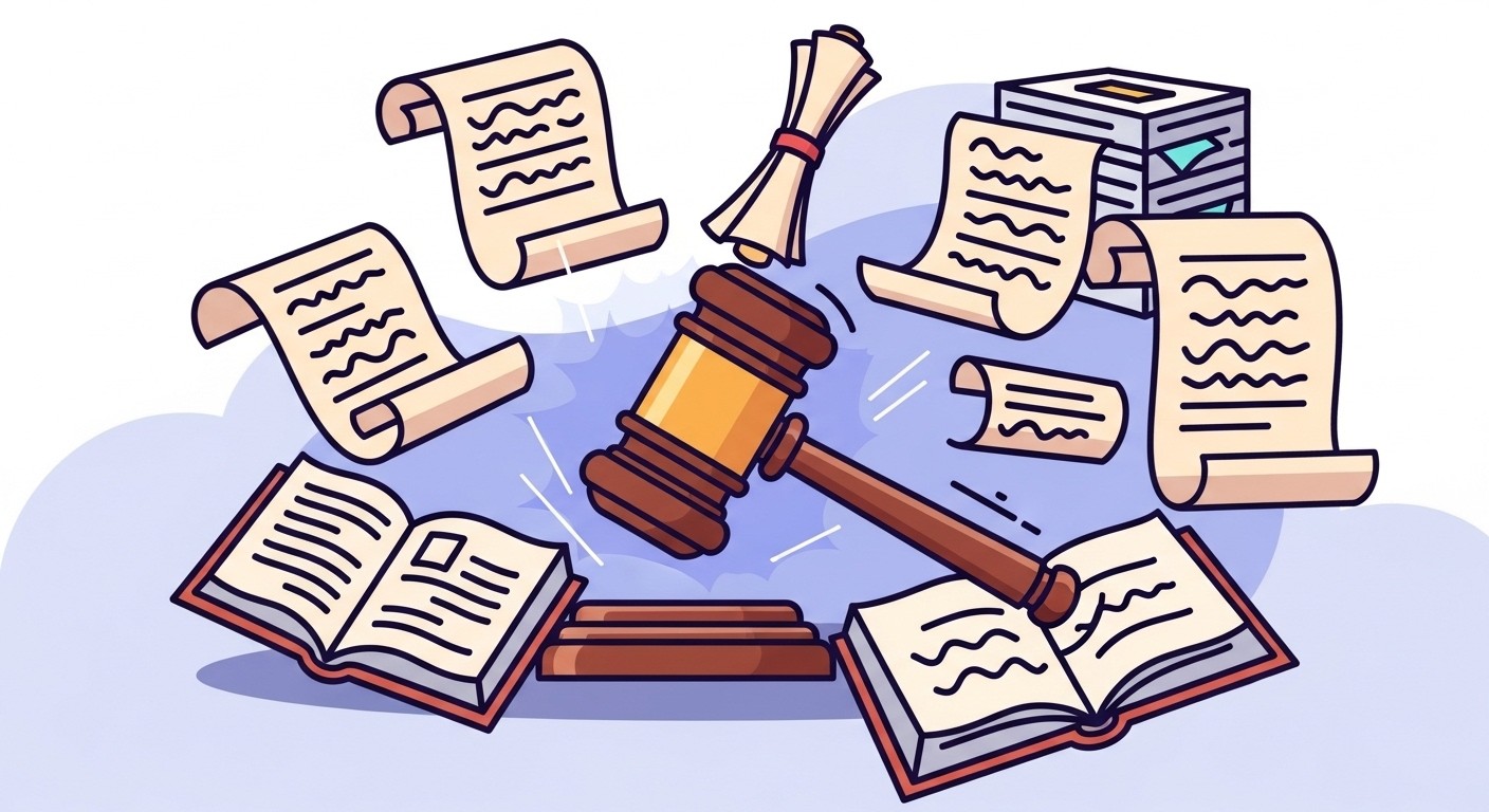 Legal documents and gavel representing AI copyright litigation