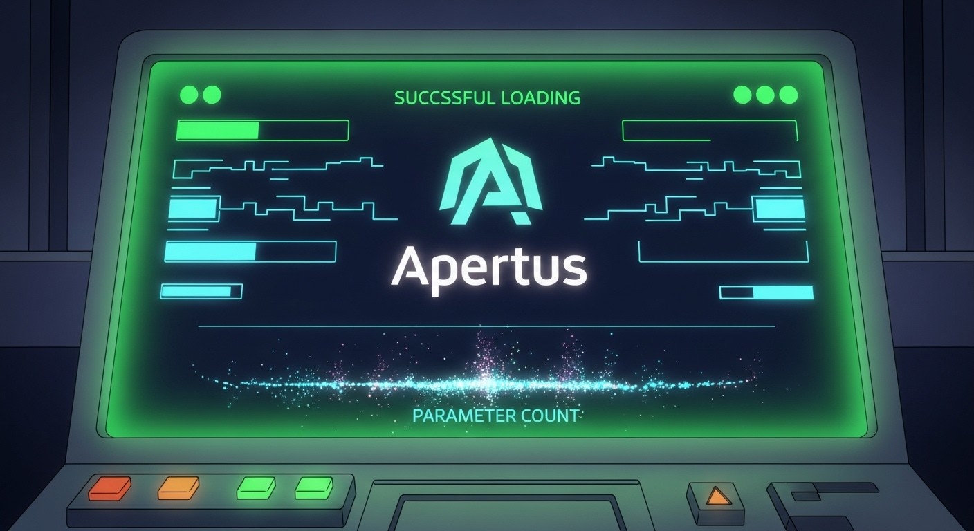 Terminal showing successful Apertus model loading with parameter count
