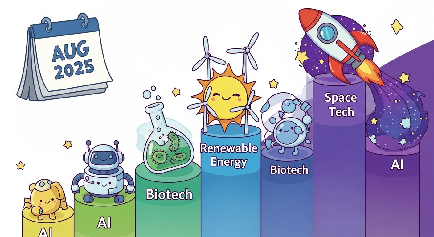 Chart showing funding distribution across technology sectors in August 2025