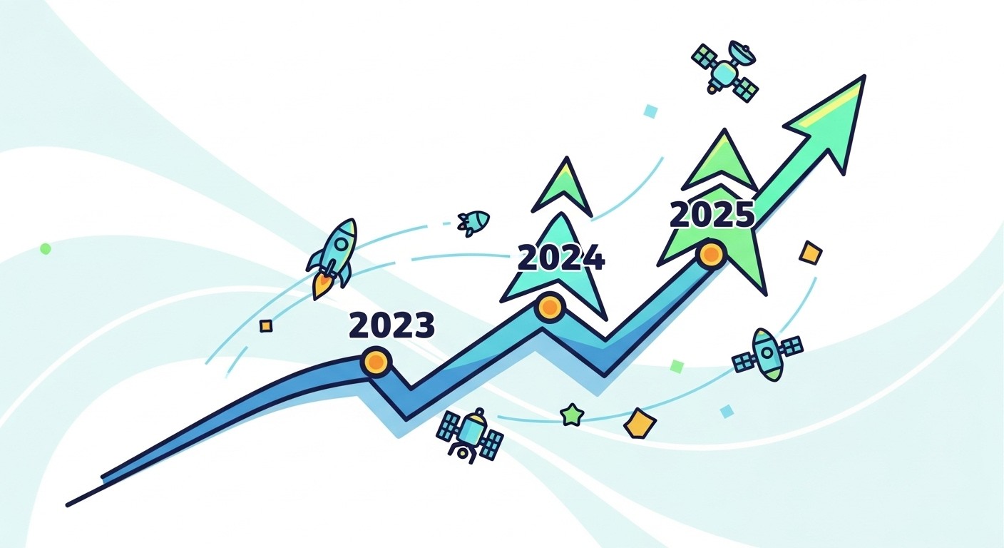 Chart showing defense tech funding growth from 2023 to 2025