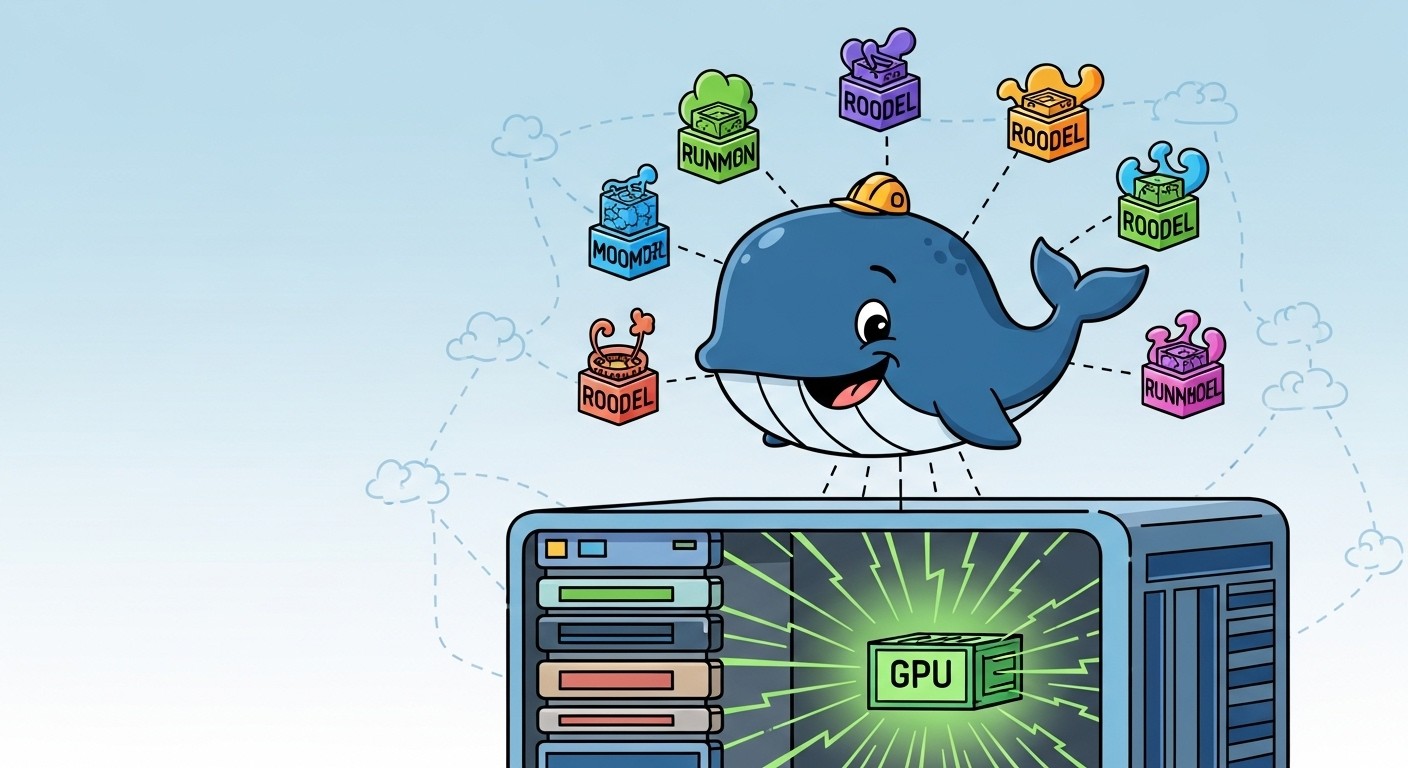 Docker Model Runner architecture showing host-based execution with GPU acceleration