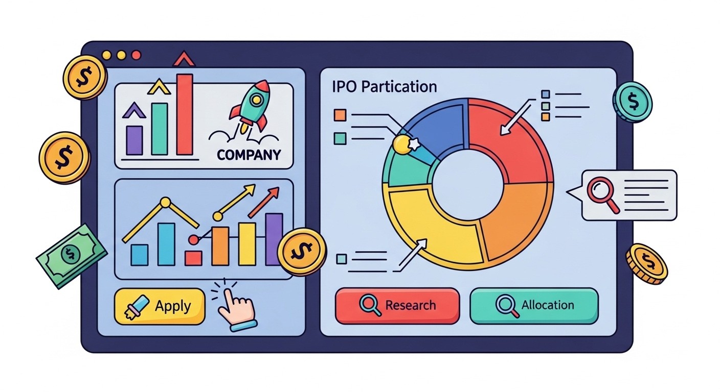 Screenshot showing IPO participation setup in brokerage dashboard