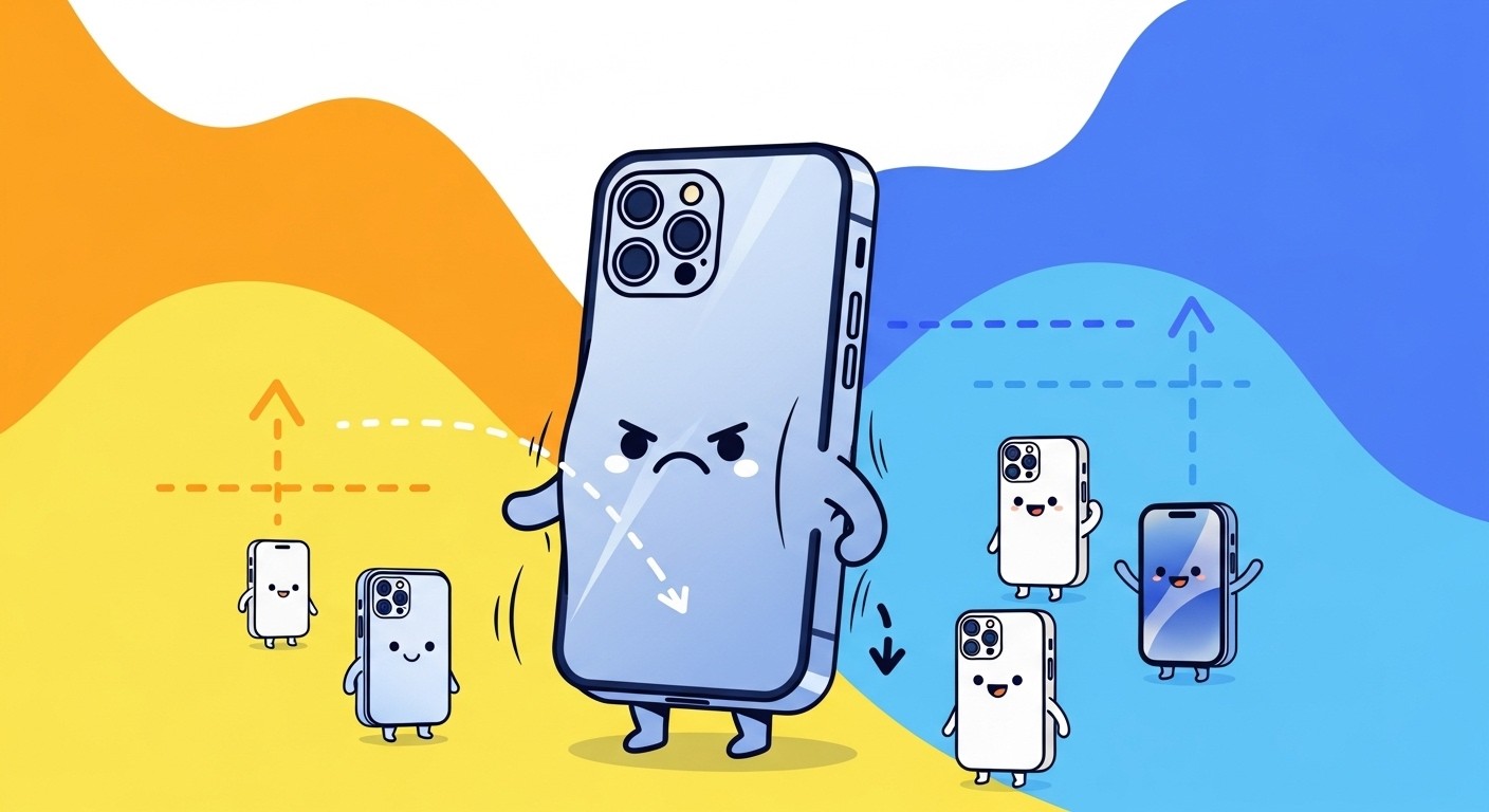 iPhone model sales share comparison showing declining Pro Max performance