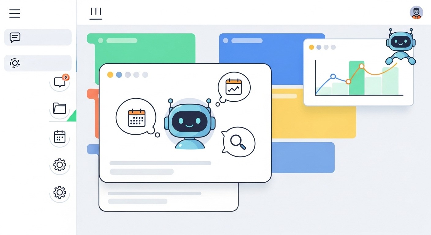Modern productivity tools interface showing integrated AI features