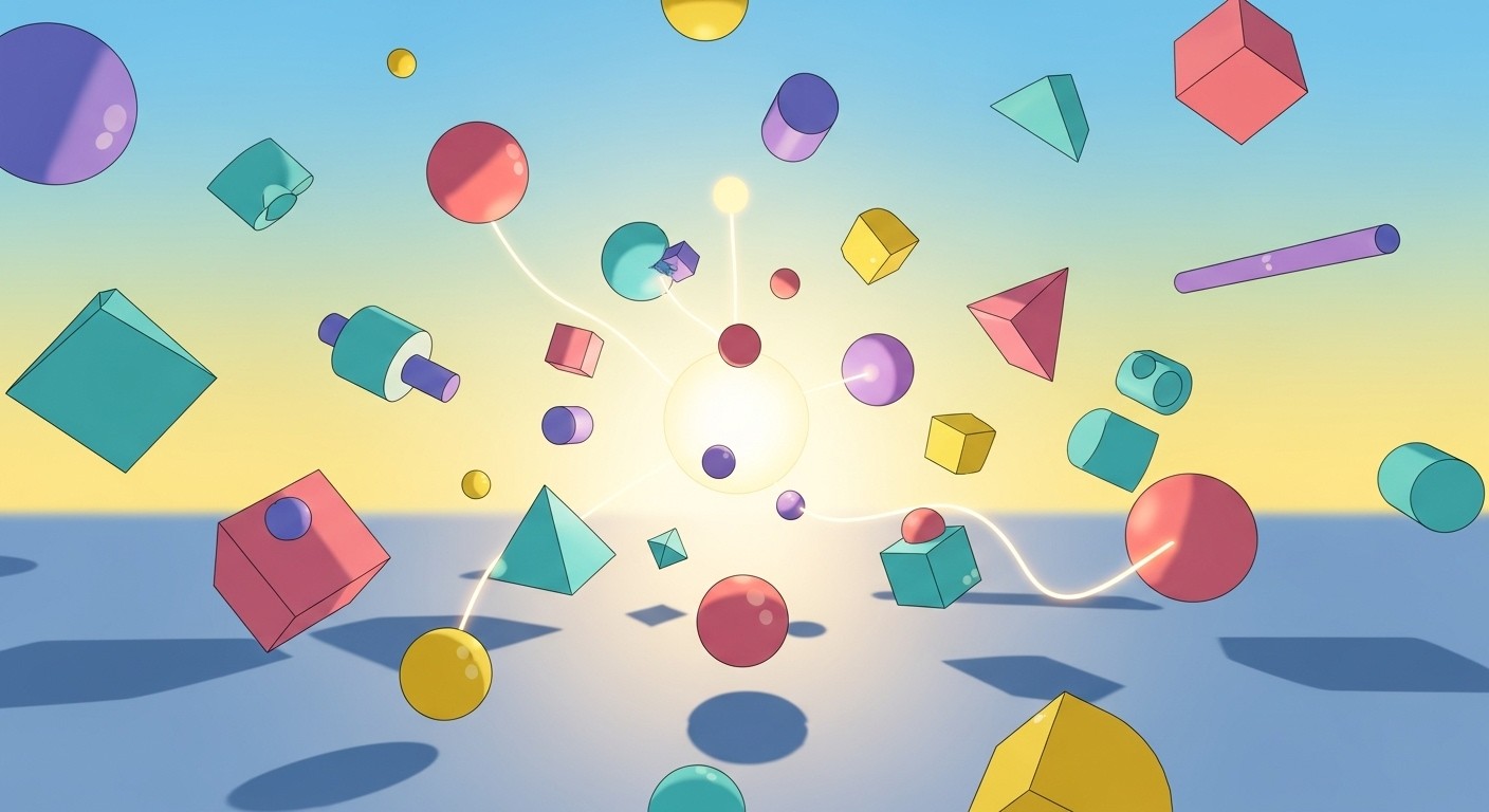 WebXR 3D environment with geometric objects and lighting